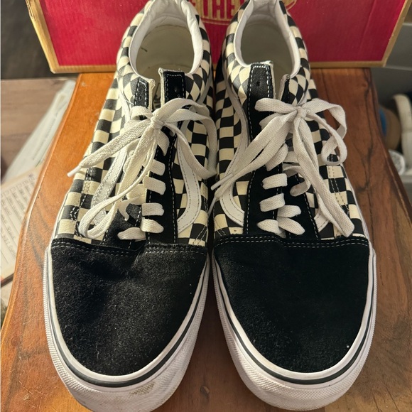 Men’s vans old Skool checkered black size 13 like new - Picture 2 of 5